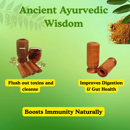 Detox Glass - Body Detox Wooden Water Glass (100% Natural Neem Wood)