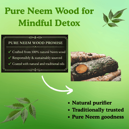 Detox Glass - Body Detox Wooden Water Glass (100% Natural Neem Wood)